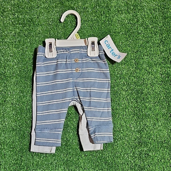 Carter's Blue and White Striped Baby Pants - Picture 1 of 4